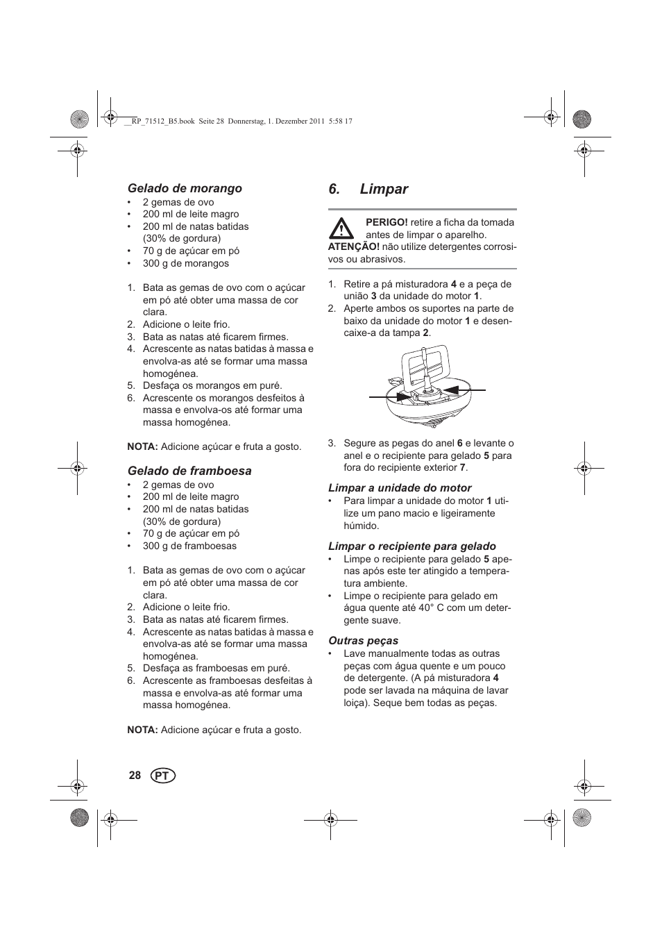 Limpar | Silvercrest SECM 12 A1 User Manual | Page 30 / 54