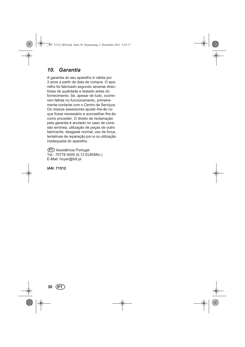 Garantia | Silvercrest SECM 12 A1 User Manual | Page 32 / 54