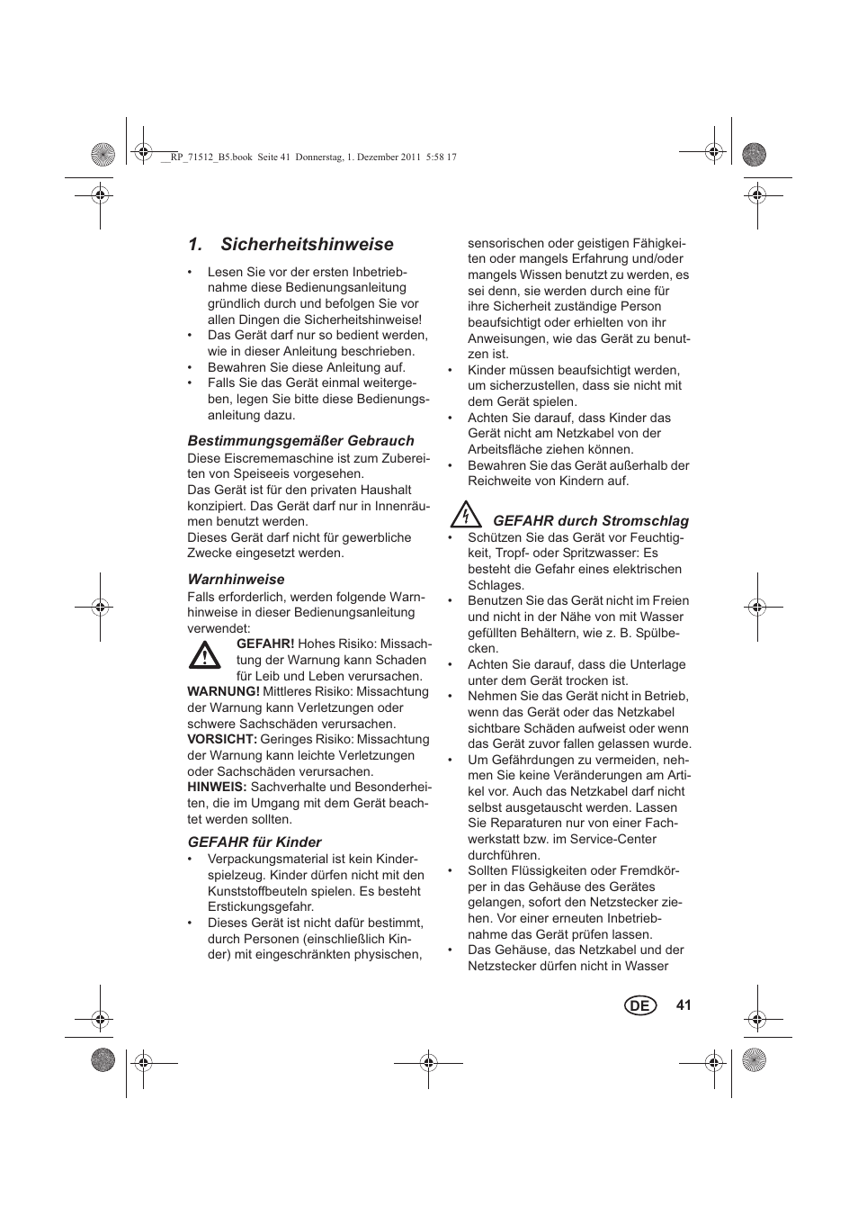 Sicherheitshinweise | Silvercrest SECM 12 A1 User Manual | Page 43 / 54