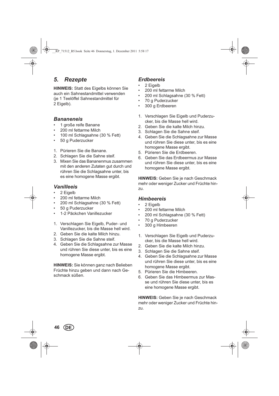 Rezepte | Silvercrest SECM 12 A1 User Manual | Page 48 / 54
