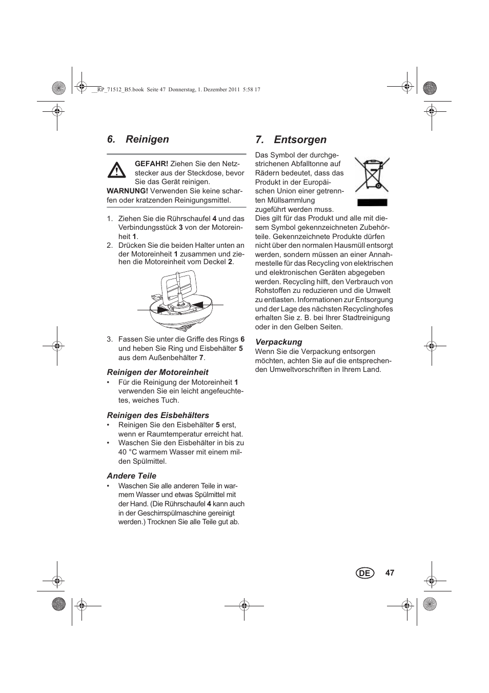Reinigen, Entsorgen | Silvercrest SECM 12 A1 User Manual | Page 49 / 54