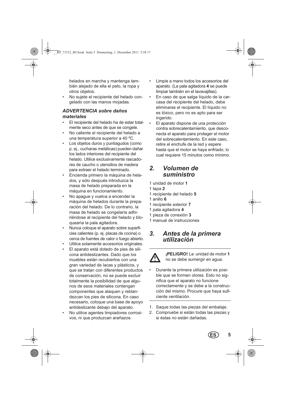 Volumen de suministro, Antes de la primera utilización | Silvercrest SECM 12 A1 User Manual | Page 7 / 54