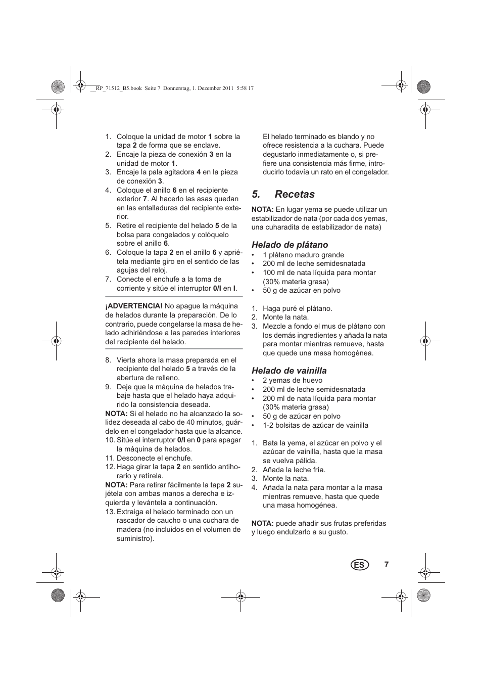 Recetas | Silvercrest SECM 12 A1 User Manual | Page 9 / 54