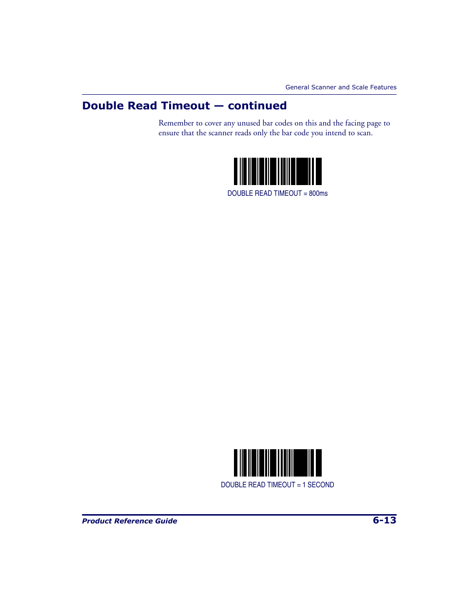 Double read timeout — continued | Datalogic Scanning 9500 User Manual | Page 129 / 460