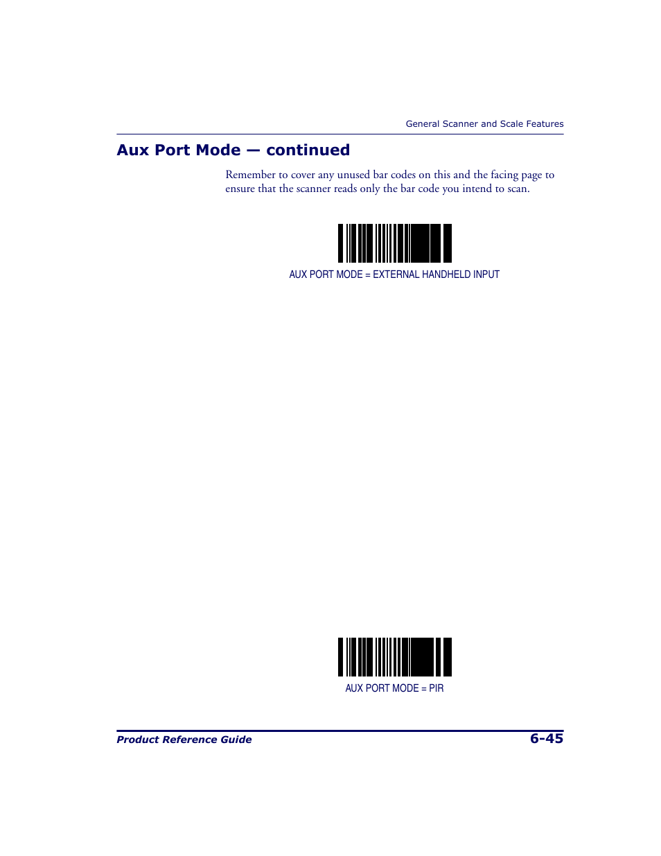 Aux port mode — continued | Datalogic Scanning 9500 User Manual | Page 161 / 460