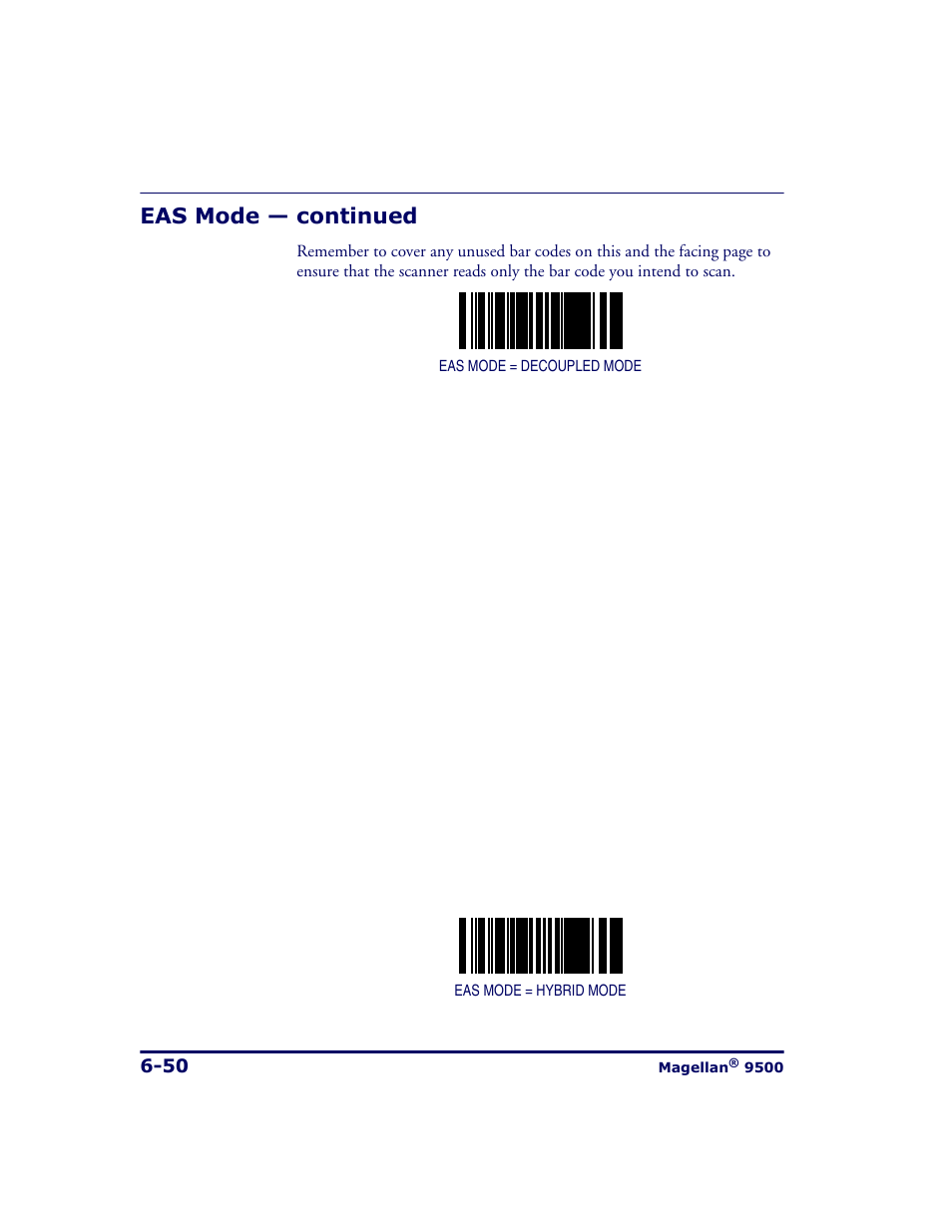 Eas mode — continued | Datalogic Scanning 9500 User Manual | Page 166 / 460