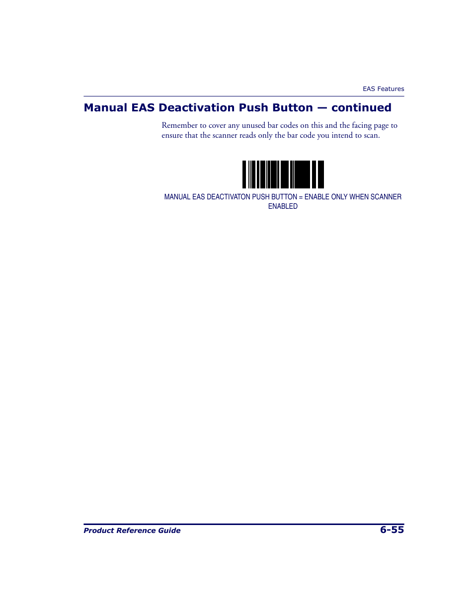 Manual eas deactivation push button — continued | Datalogic Scanning 9500 User Manual | Page 171 / 460