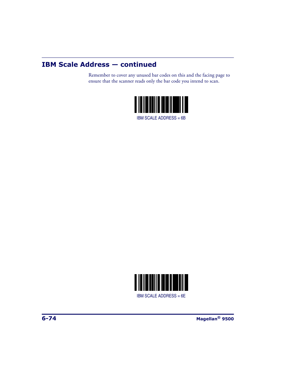 Ibm scale address — continued | Datalogic Scanning 9500 User Manual | Page 190 / 460