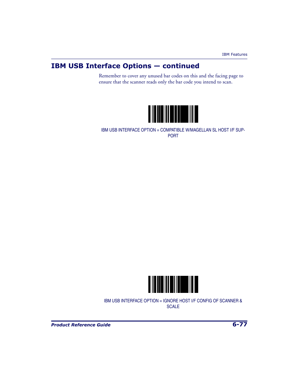 Ibm usb interface options — continued | Datalogic Scanning 9500 User Manual | Page 193 / 460