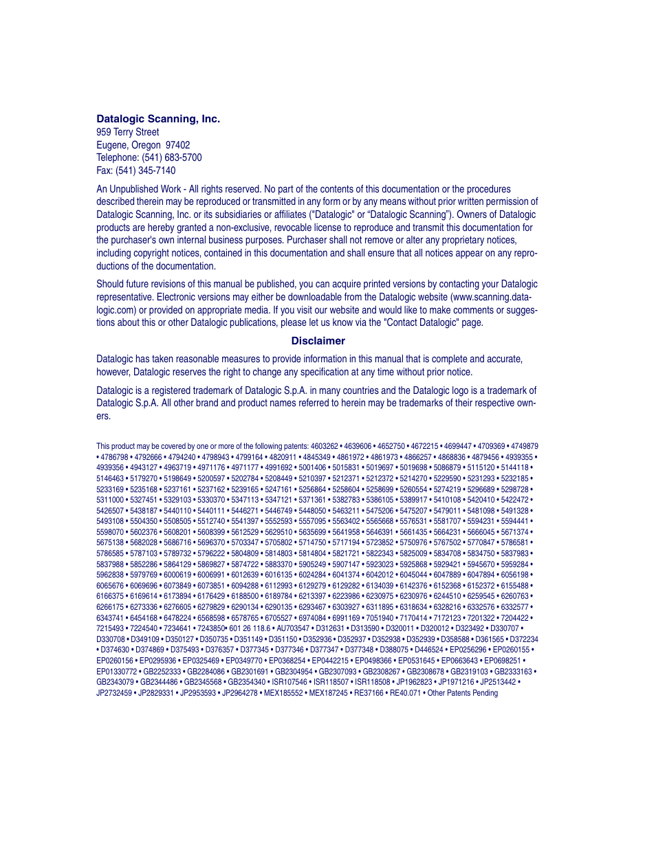 Datalogic Scanning 9500 User Manual | Page 2 / 460