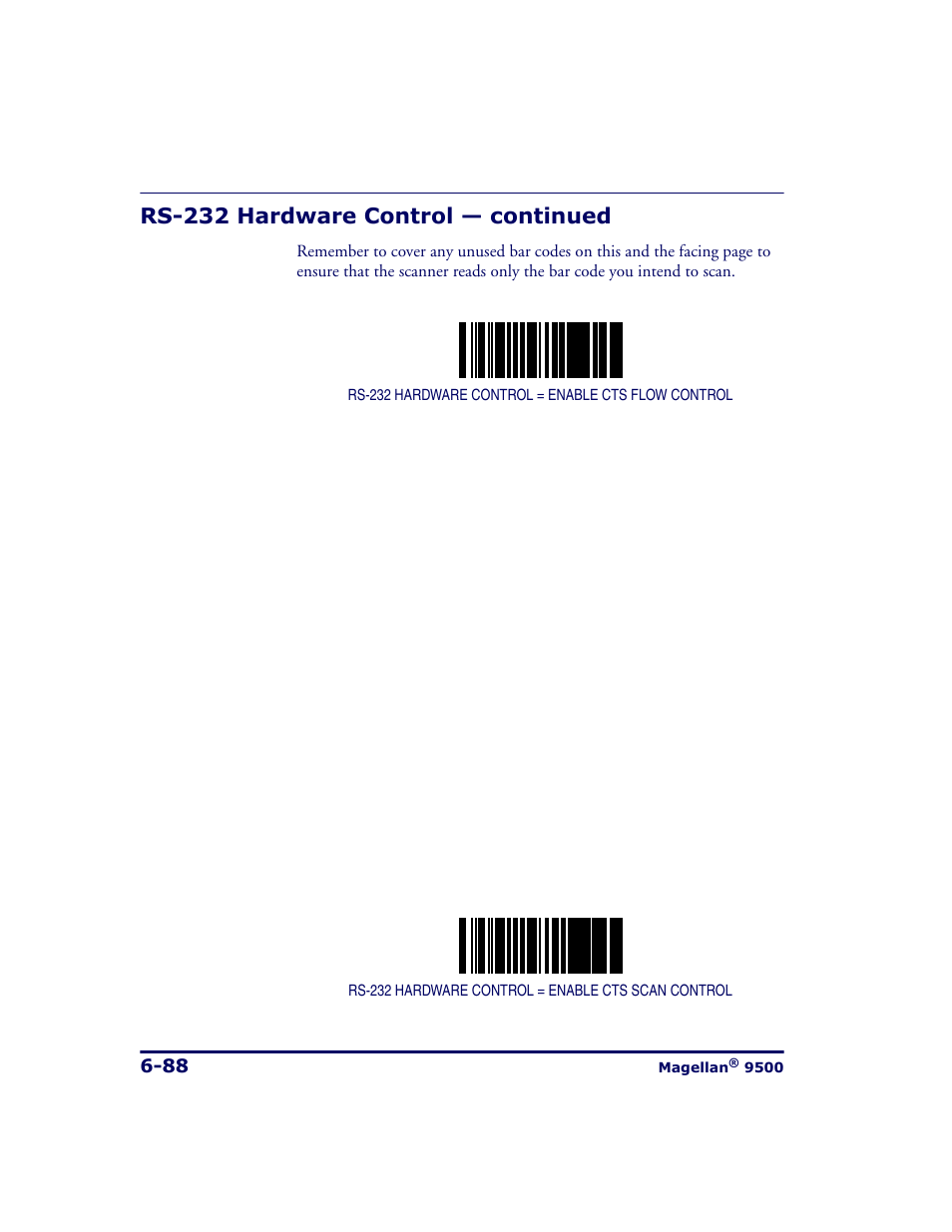 Rs-232 hardware control — continued | Datalogic Scanning 9500 User Manual | Page 204 / 460