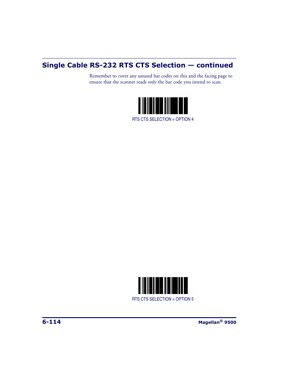 Single cable rs-232 rts cts selection — continued | Datalogic Scanning 9500 User Manual | Page 230 / 460