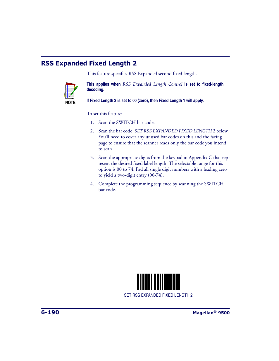 Rss expanded fixed length 2, Rss expanded fixed length 2 -190, And rss expanded fixed length 2 | Datalogic Scanning 9500 User Manual | Page 306 / 460