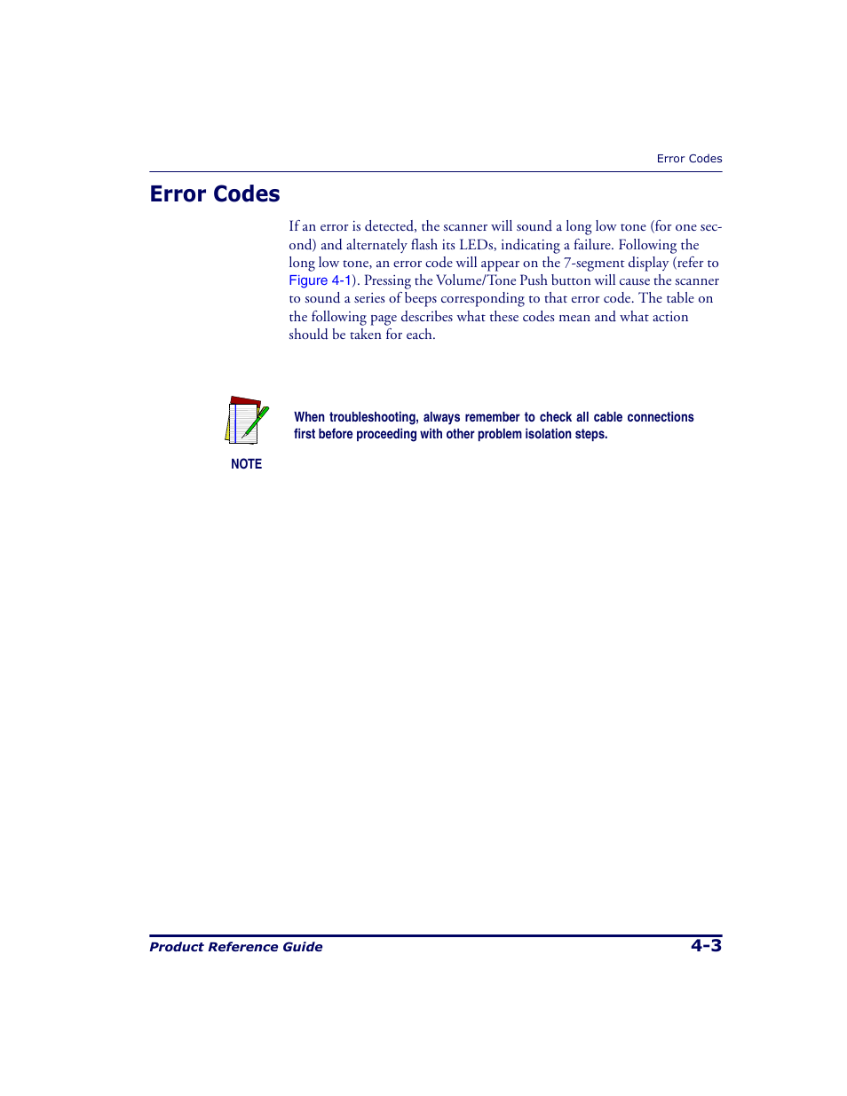 Error codes, Error codes -3 | Datalogic Scanning 9500 User Manual | Page 89 / 460