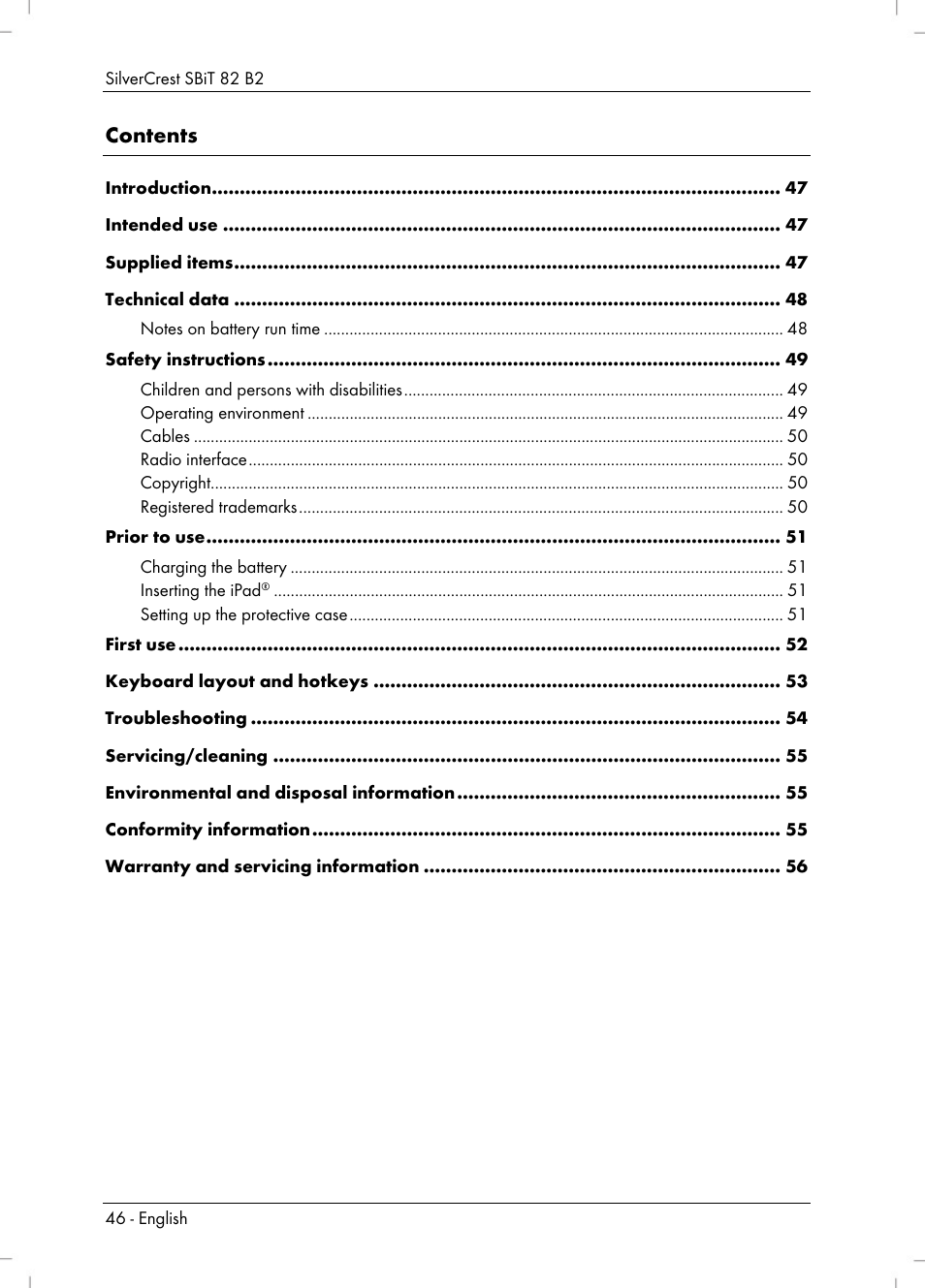 Silvercrest SBiT 82 B2 User Manual | Page 48 / 60