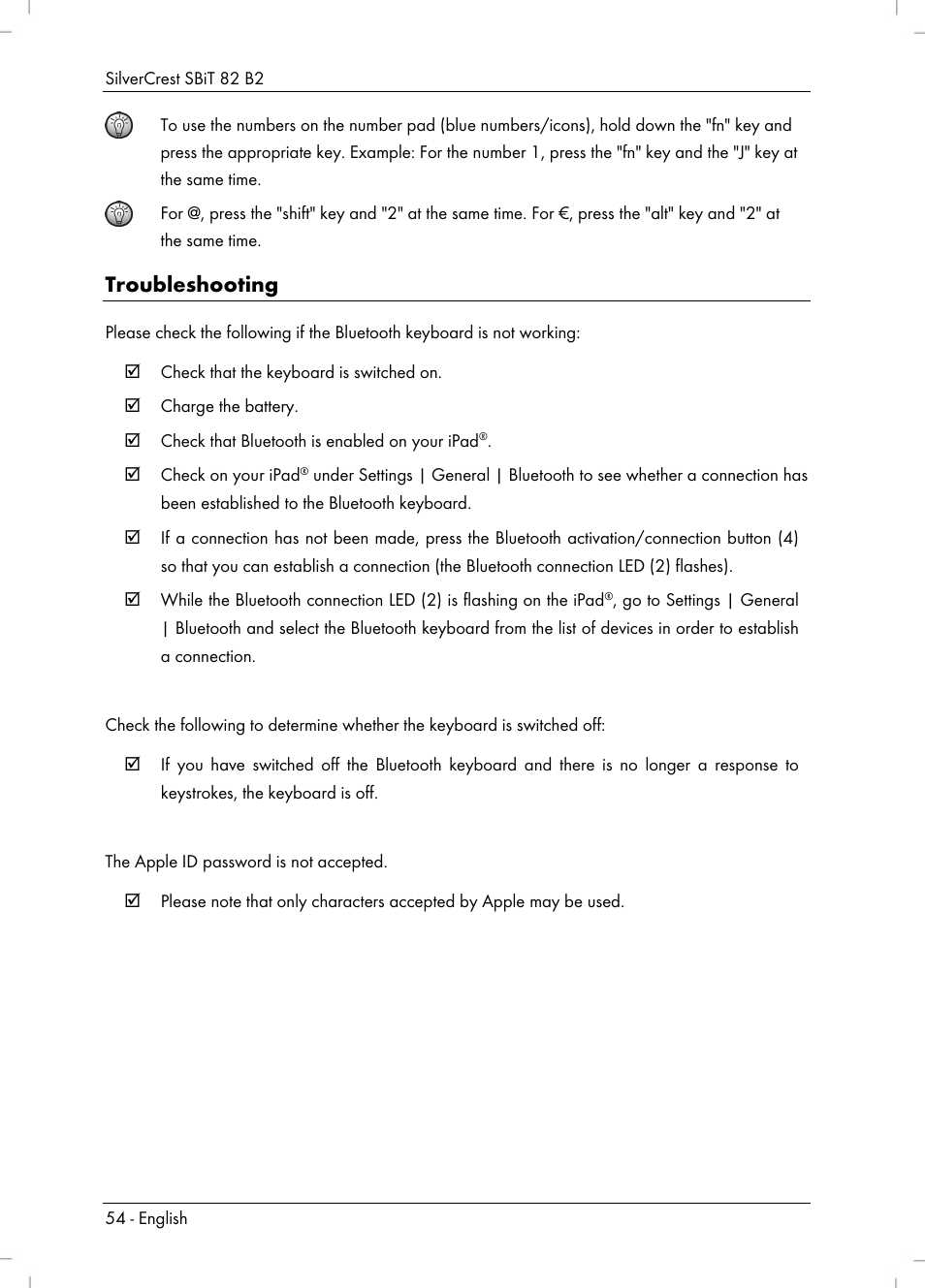 Troubleshooting | Silvercrest SBiT 82 B2 User Manual | Page 56 / 60
