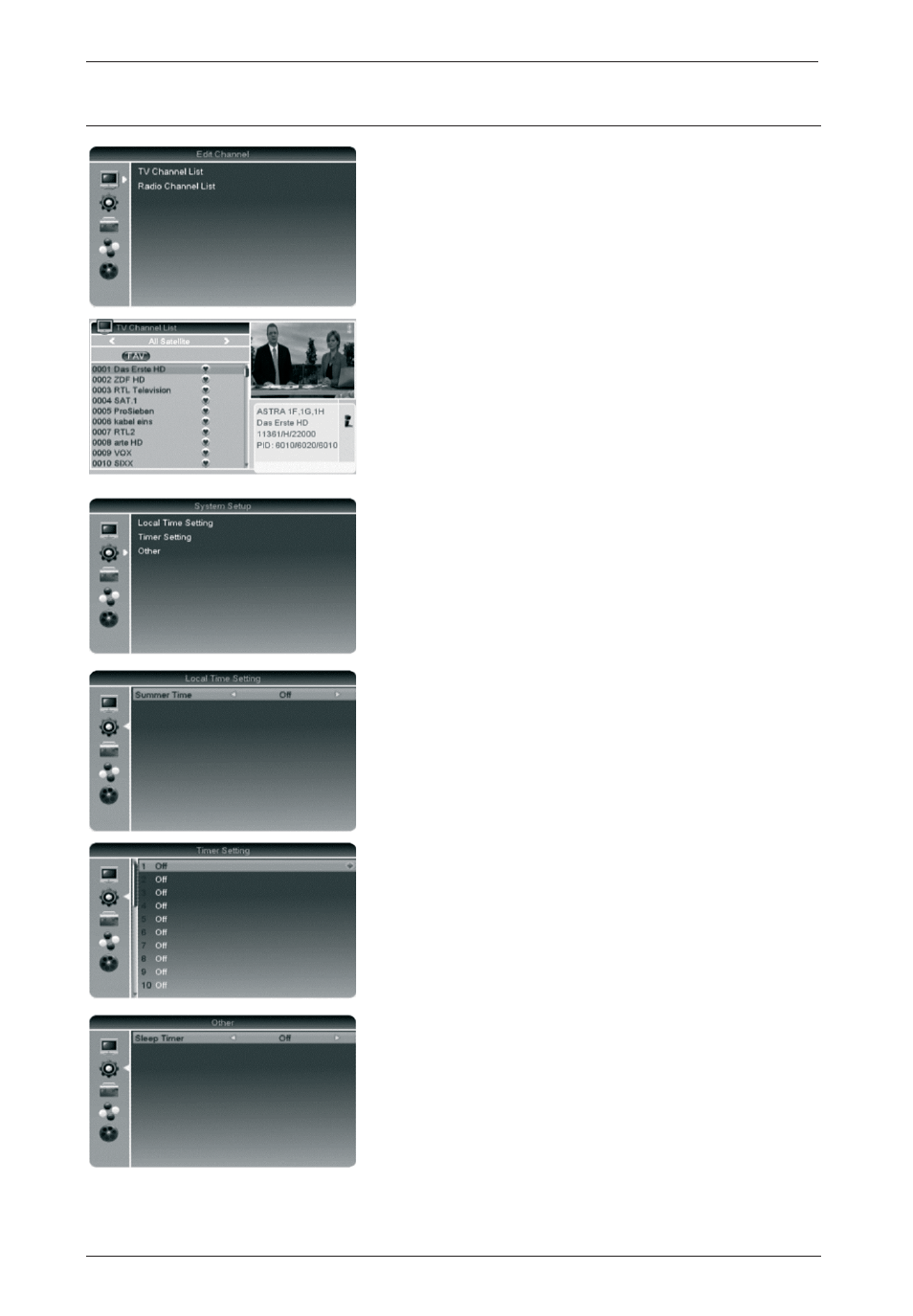 Osd menu - simple mode | Silvercrest SSR 1080 A1 User Manual | Page 16 / 53