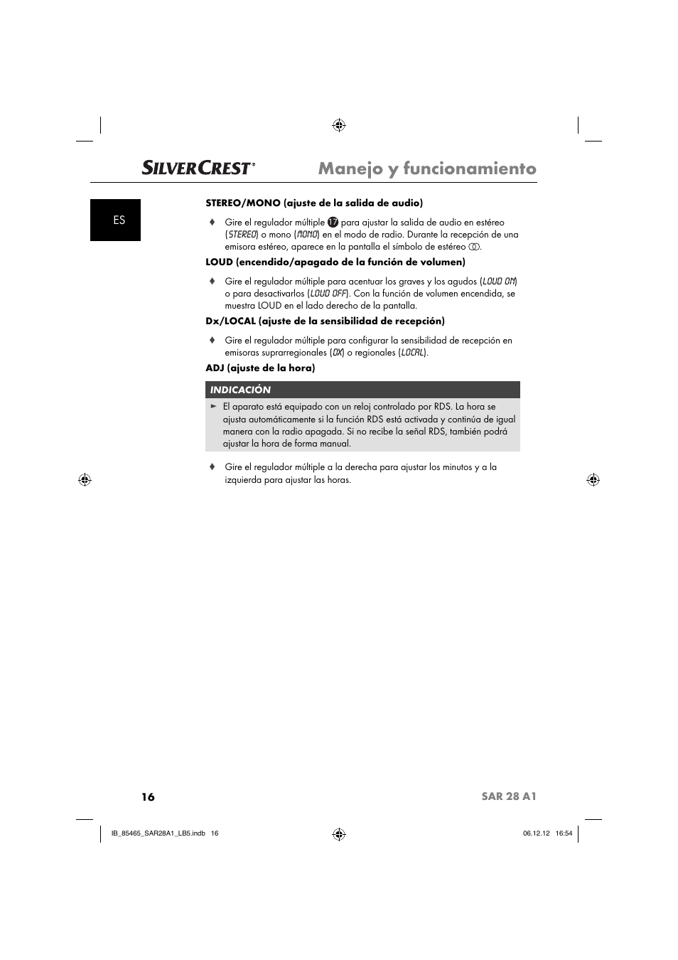 Manejo y funcionamiento | Silvercrest SAR 28 A1 User Manual | Page 20 / 155