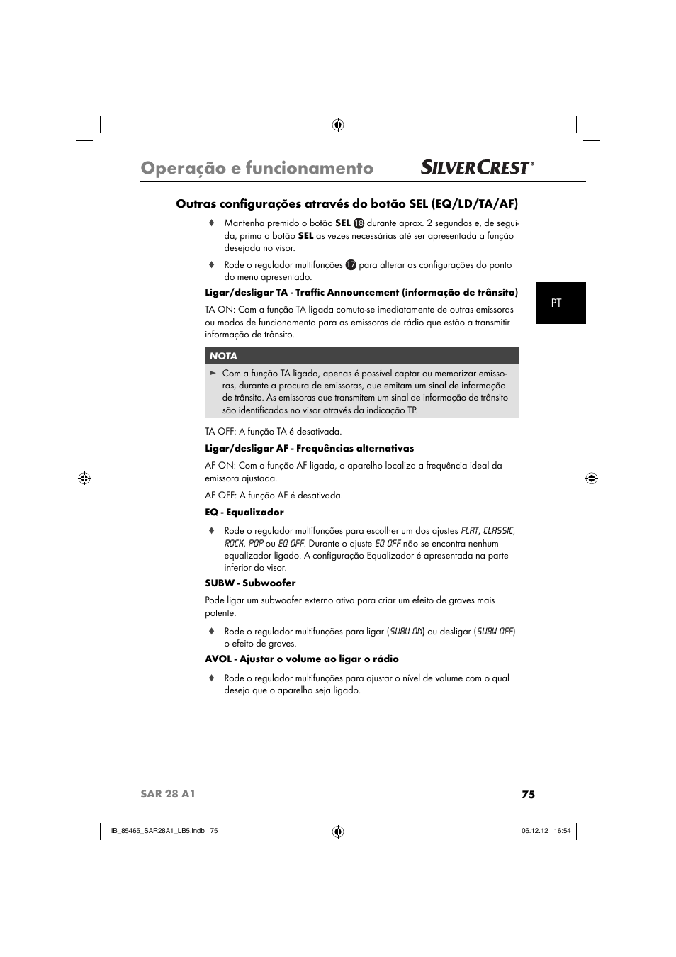 Operação e funcionamento | Silvercrest SAR 28 A1 User Manual | Page 79 / 155
