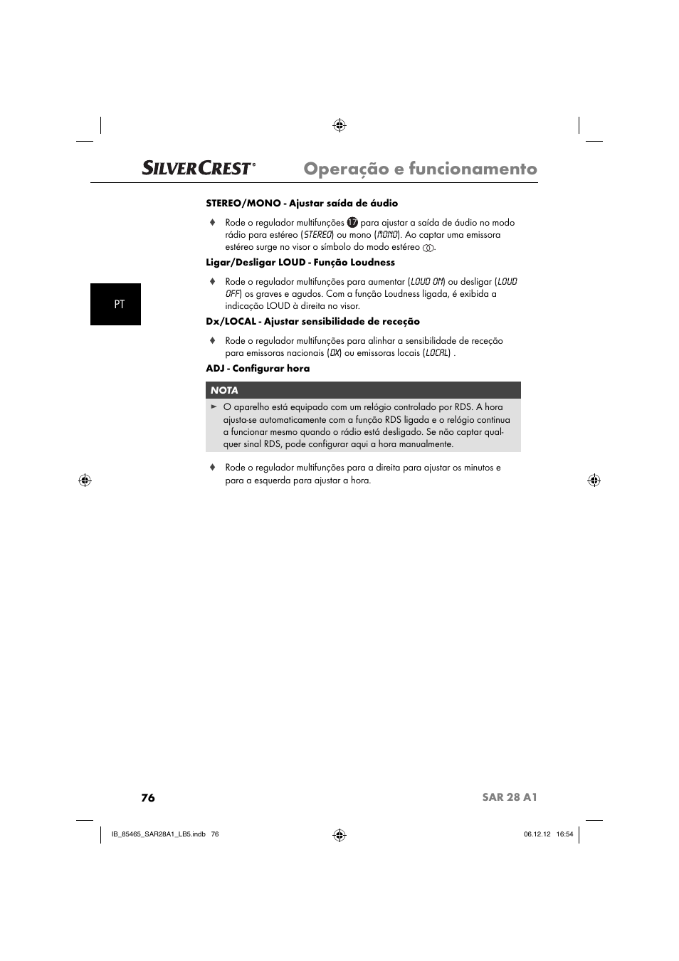 Operação e funcionamento | Silvercrest SAR 28 A1 User Manual | Page 80 / 155