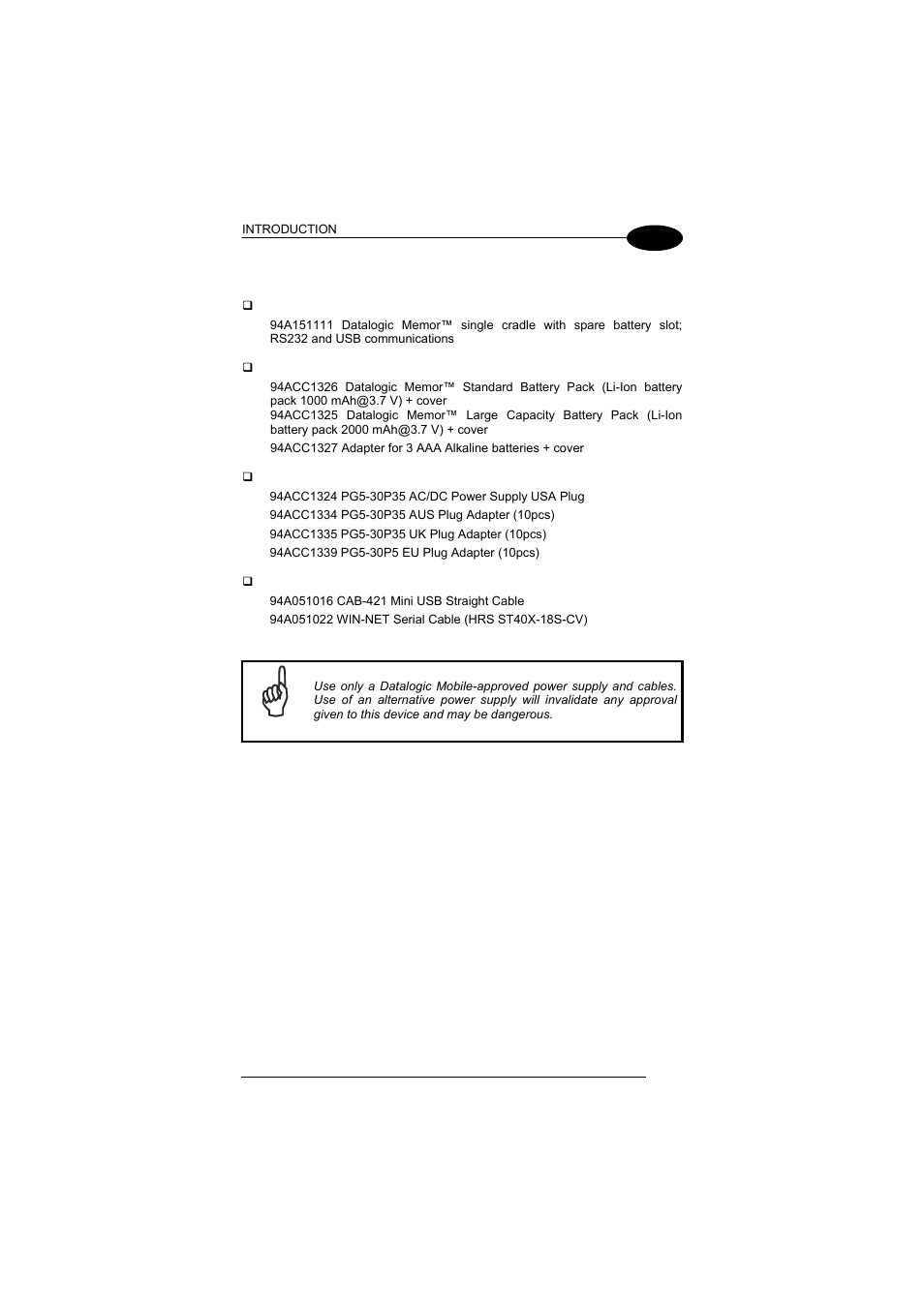 Accessories, 5 accessories | Datalogic Scanning Formula User Manual | Page 25 / 72