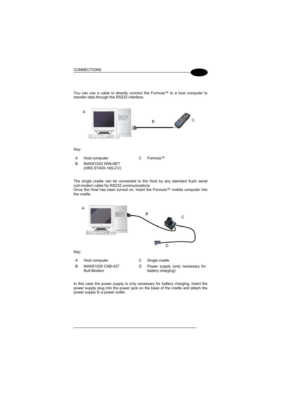 Rs232 connection, 2 rs232 connection | Datalogic Scanning Formula User Manual | Page 27 / 72