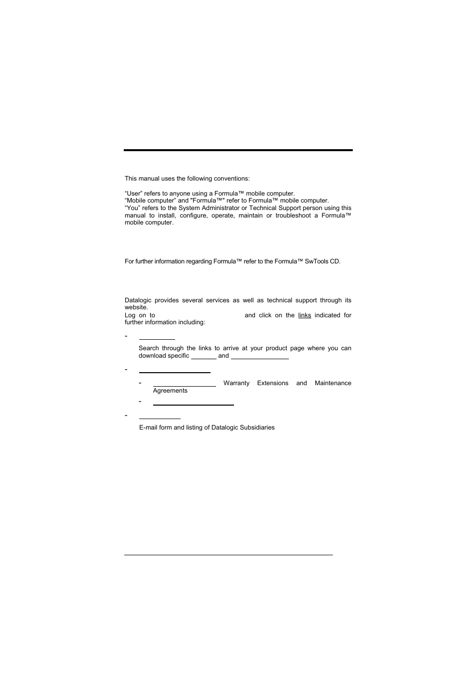 References, Conventions, Reference documentation | Services and support | Datalogic Scanning Formula User Manual | Page 5 / 72