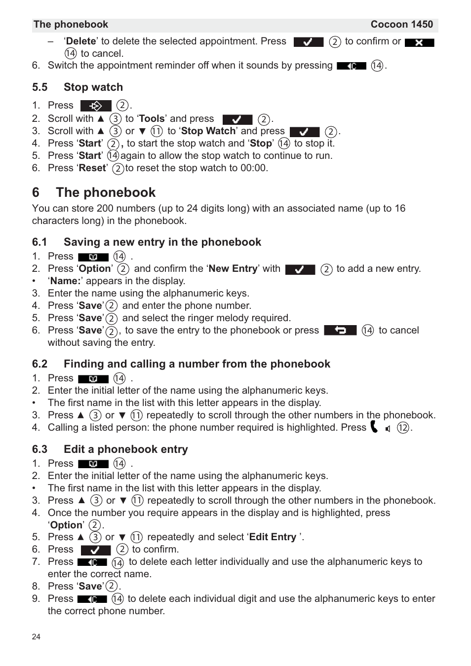 6the phonebook | Silvercrest COCOON 1450 User Manual | Page 26 / 49