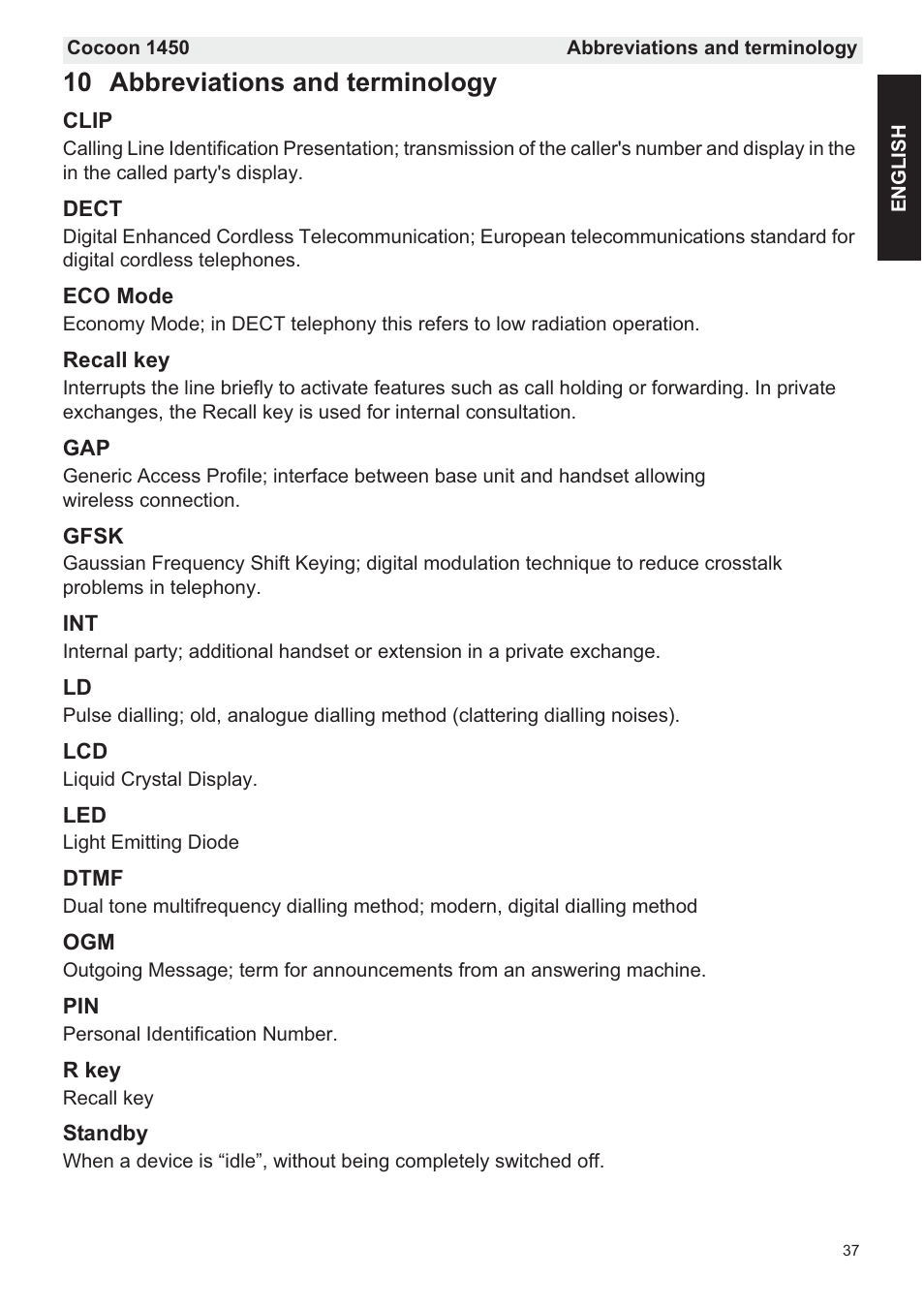 10 abbreviations and terminology | Silvercrest COCOON 1450 User Manual | Page 39 / 49