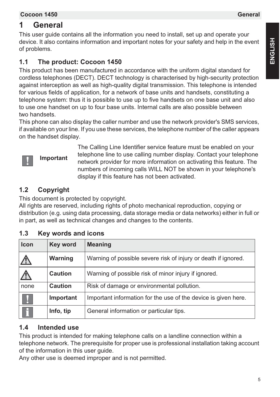 1general | Silvercrest COCOON 1450 User Manual | Page 7 / 49