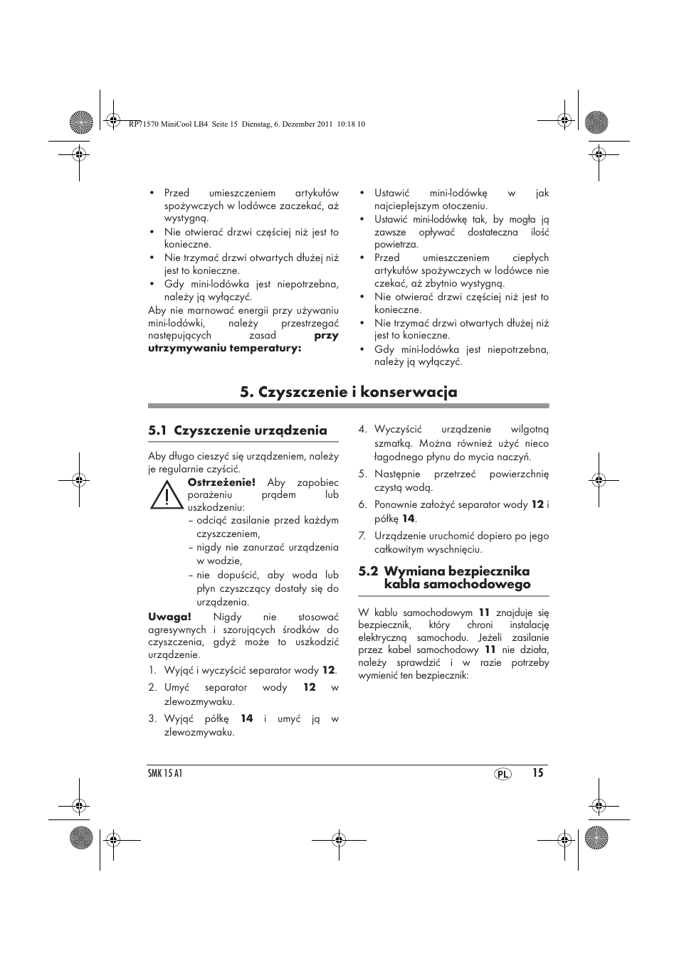 Czyszczenie i konserwacja | Silvercrest SMK 15 A1 User Manual | Page 17 / 62