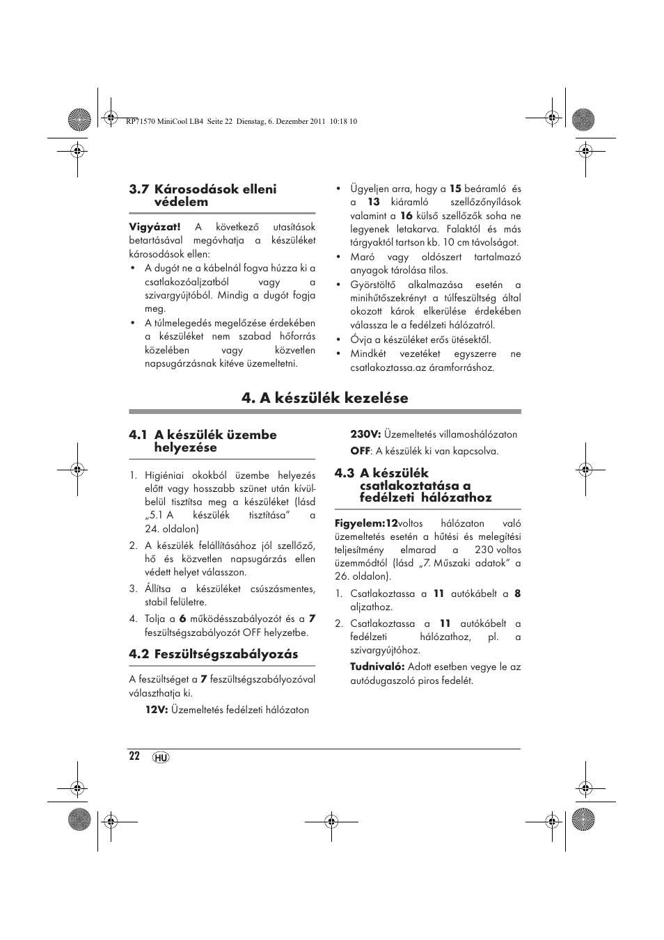 A készülék kezelése | Silvercrest SMK 15 A1 User Manual | Page 24 / 62