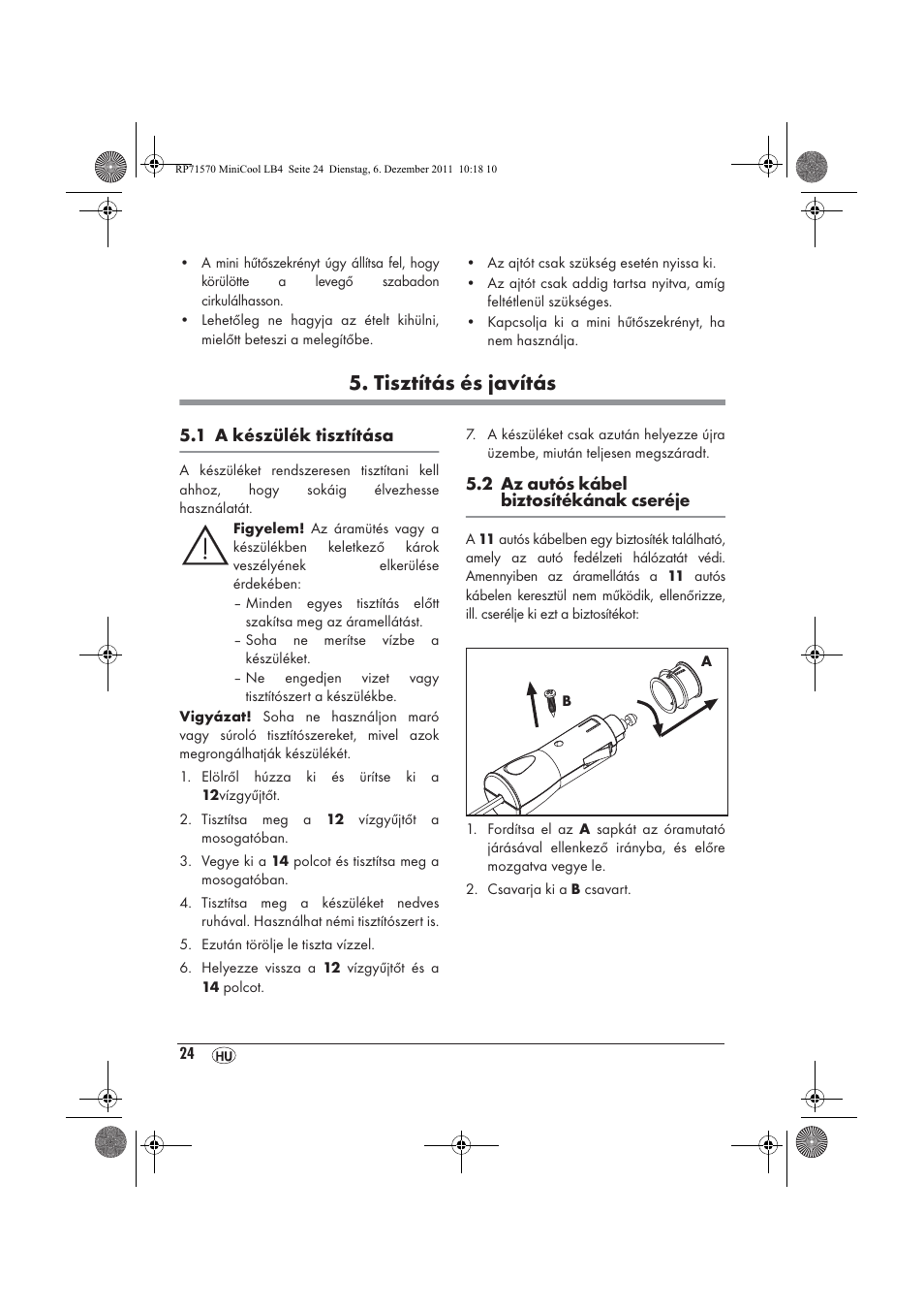 Tisztítás és javítás | Silvercrest SMK 15 A1 User Manual | Page 26 / 62