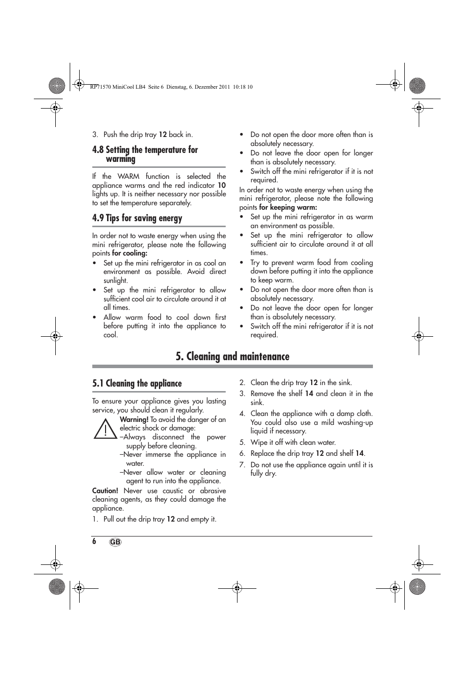 Cleaning and maintenance, 8 setting the temperature for warming, 9 tips for saving energy | 1 cleaning the appliance | Silvercrest SMK 15 A1 User Manual | Page 8 / 62