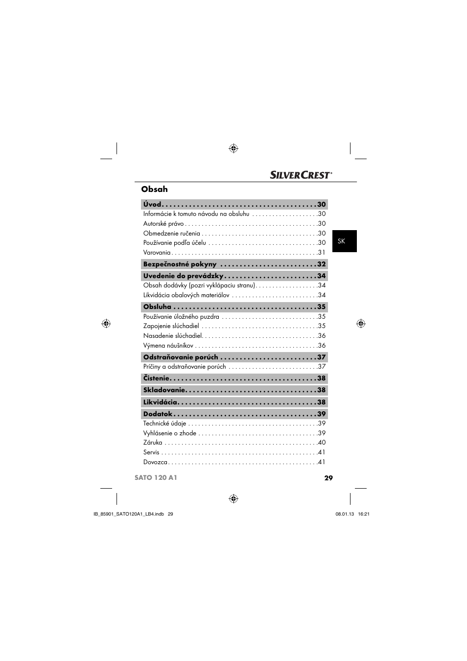 Silvercrest SATO 120 A1 User Manual | Page 32 / 59