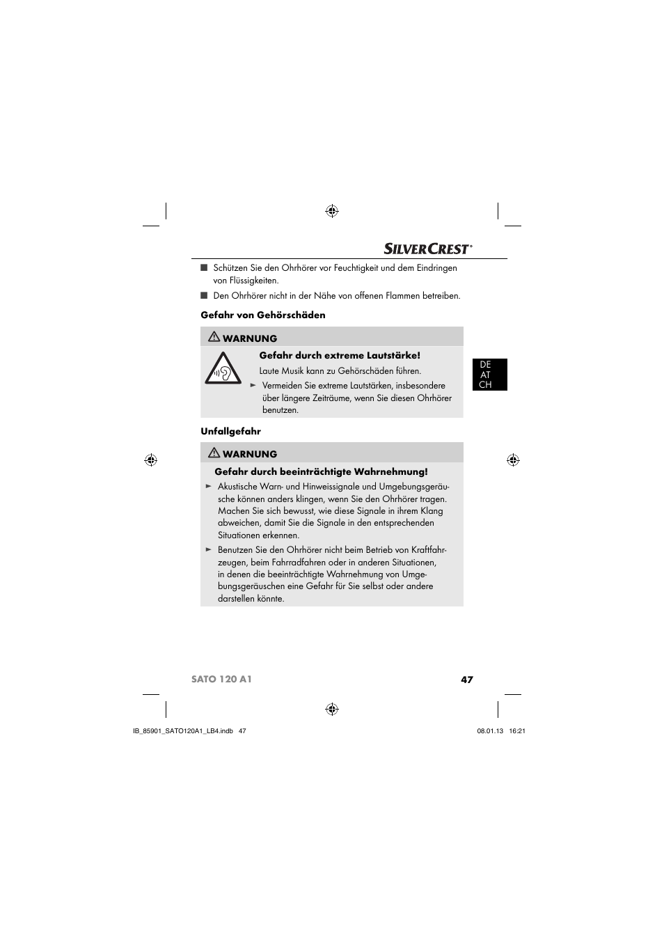 Silvercrest SATO 120 A1 User Manual | Page 50 / 59