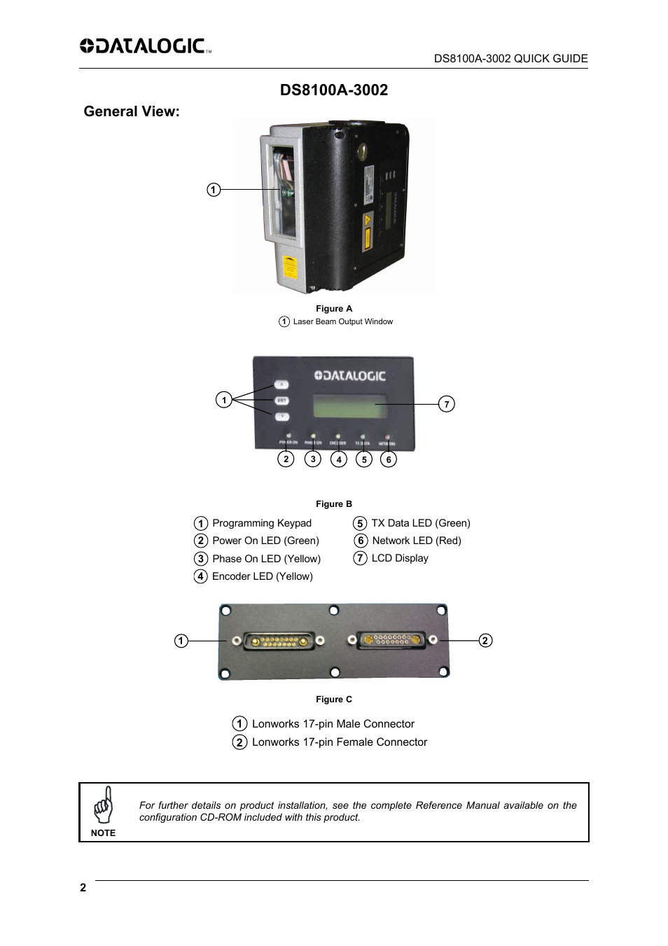 General view | Datalogic Scanning DS8100A-3002 User Manual | Page 2 / 11