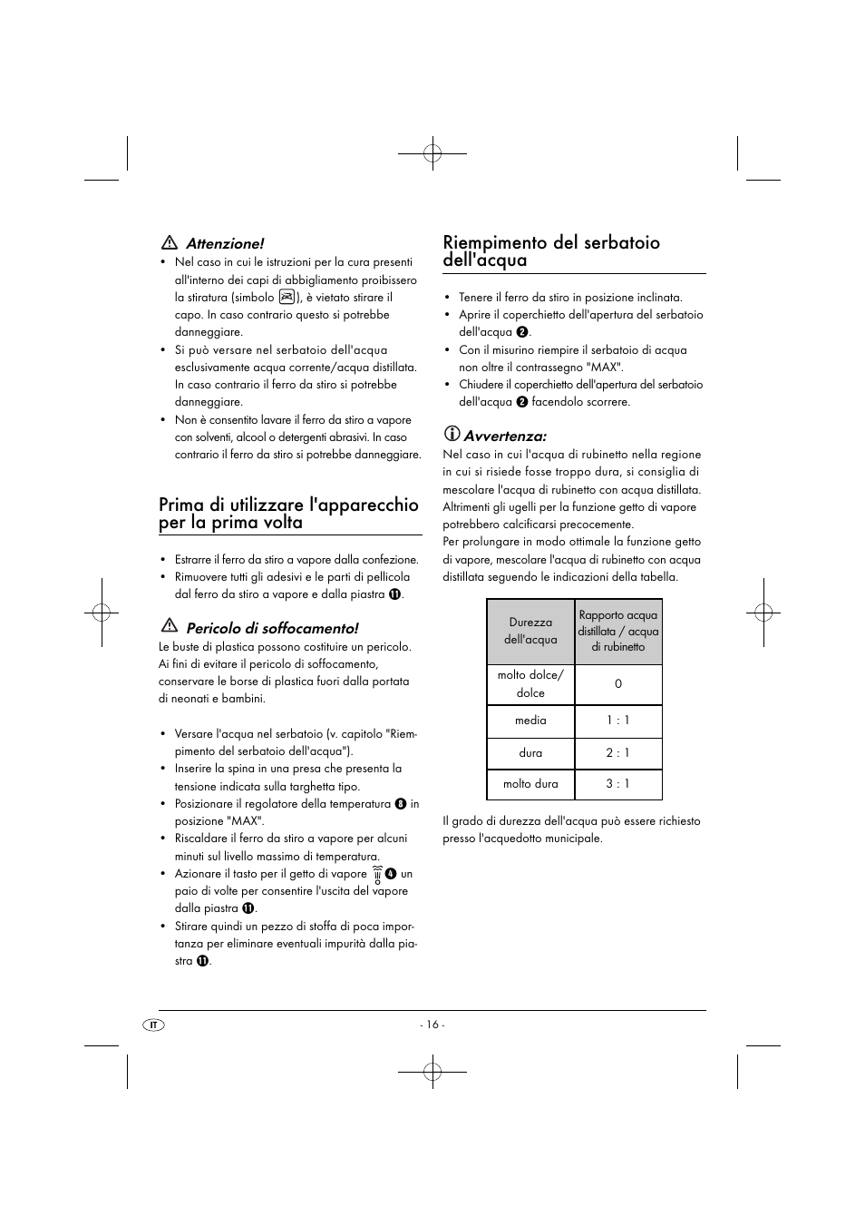 Riempimento del serbatoio dell'acqua, Attenzione, Pericolo di soffocamento | Avvertenza | Silvercrest SDB 2200 C1 User Manual | Page 19 / 54