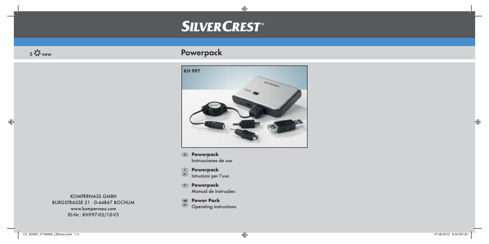 Silvercrest KH 997 User Manual | 74 pages