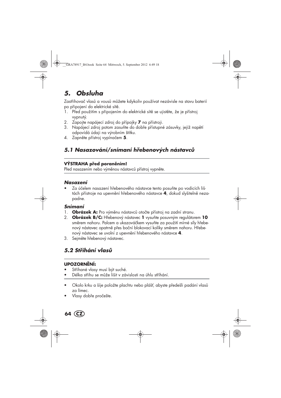 Obsluha | Silvercrest SHBS 600 A1 User Manual | Page 66 / 104