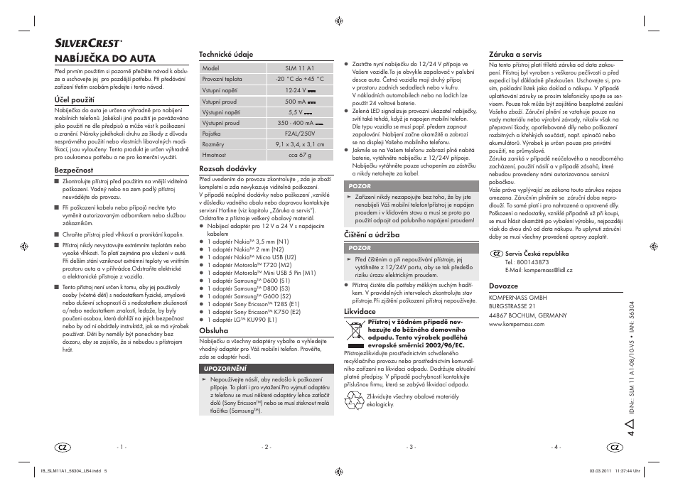 Nabíječka do auta | Silvercrest SLM 11 A1 User Manual | Page 5 / 6