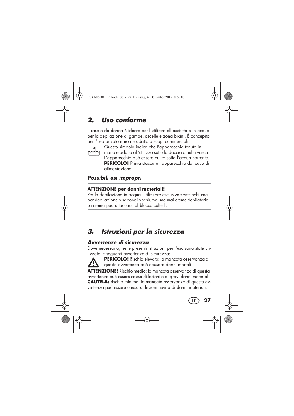 Uso conforme, Istruzioni per la sicurezza | Silvercrest SDR 1000 A1 User Manual | Page 29 / 116