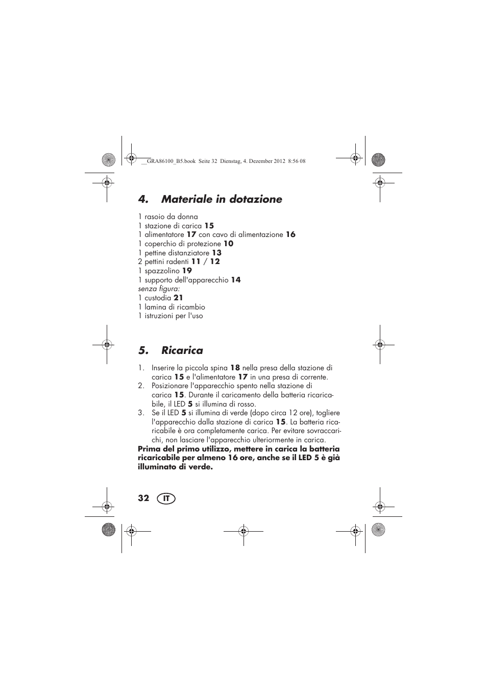 Materiale in dotazione, Ricarica | Silvercrest SDR 1000 A1 User Manual | Page 34 / 116