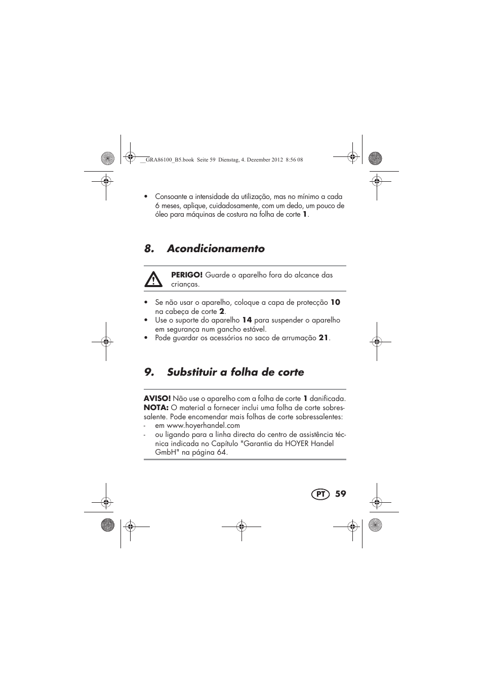 Acondicionamento, Substituir a folha de corte | Silvercrest SDR 1000 A1 User Manual | Page 61 / 116