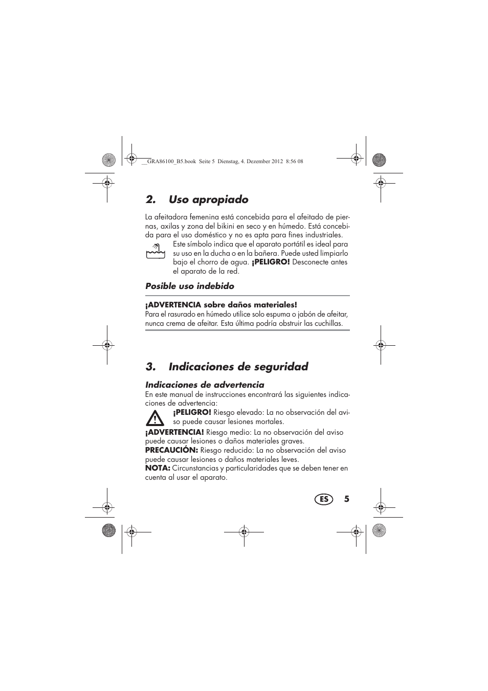 Uso apropiado, Indicaciones de seguridad | Silvercrest SDR 1000 A1 User Manual | Page 7 / 116