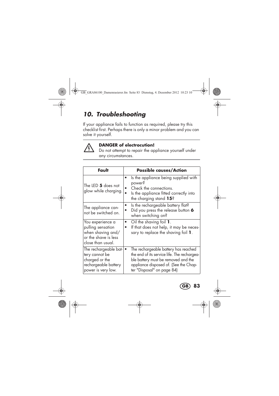 Troubleshooting | Silvercrest SDR 1000 A1 User Manual | Page 85 / 116