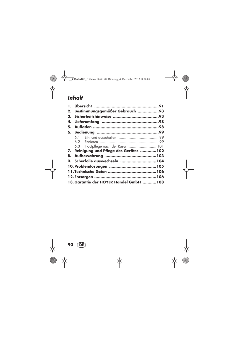 Inhalt | Silvercrest SDR 1000 A1 User Manual | Page 92 / 116
