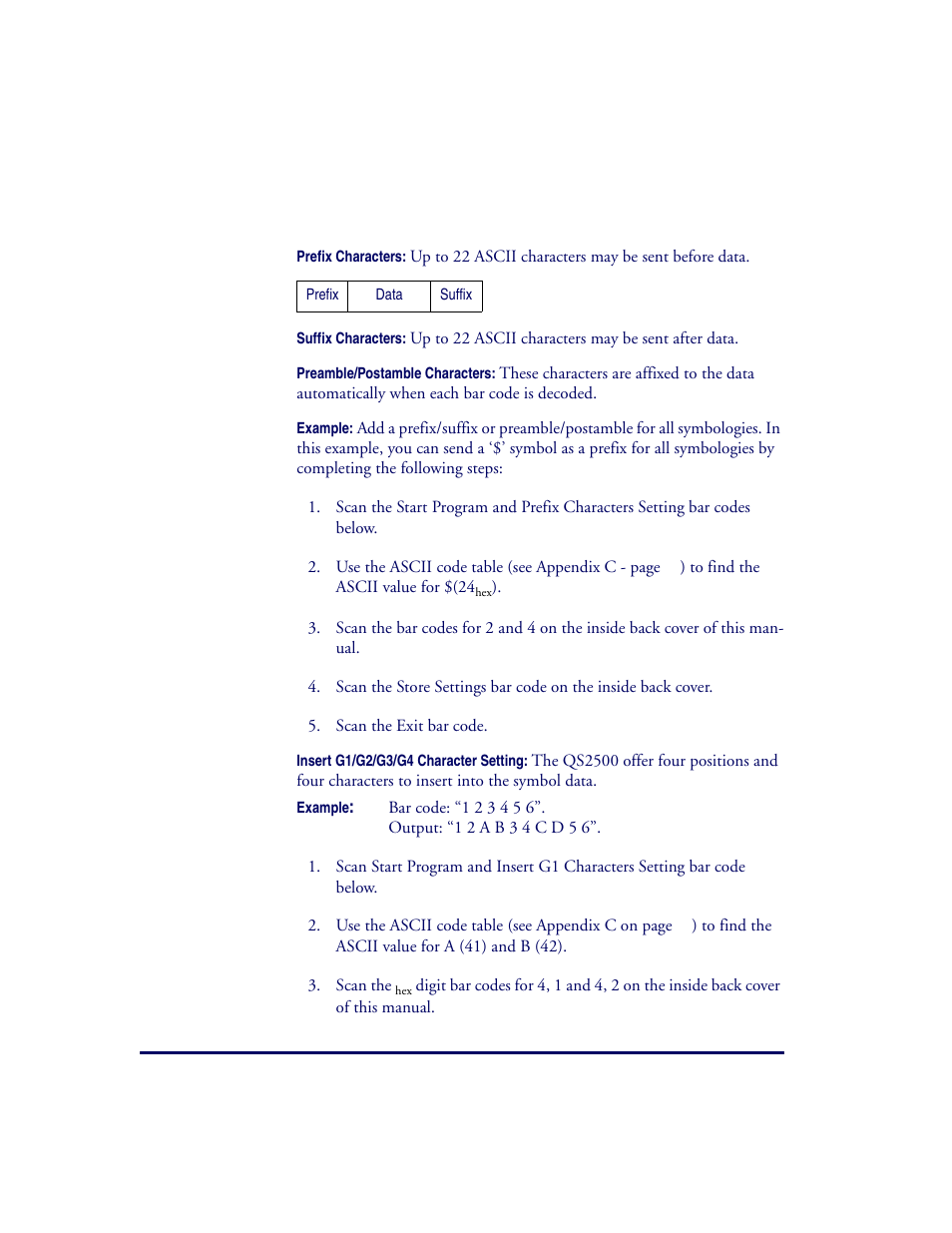 Label editing (includes prefix/suffix) | Datalogic Scanning QUICKSCAN QS2500 User Manual | Page 26 / 76