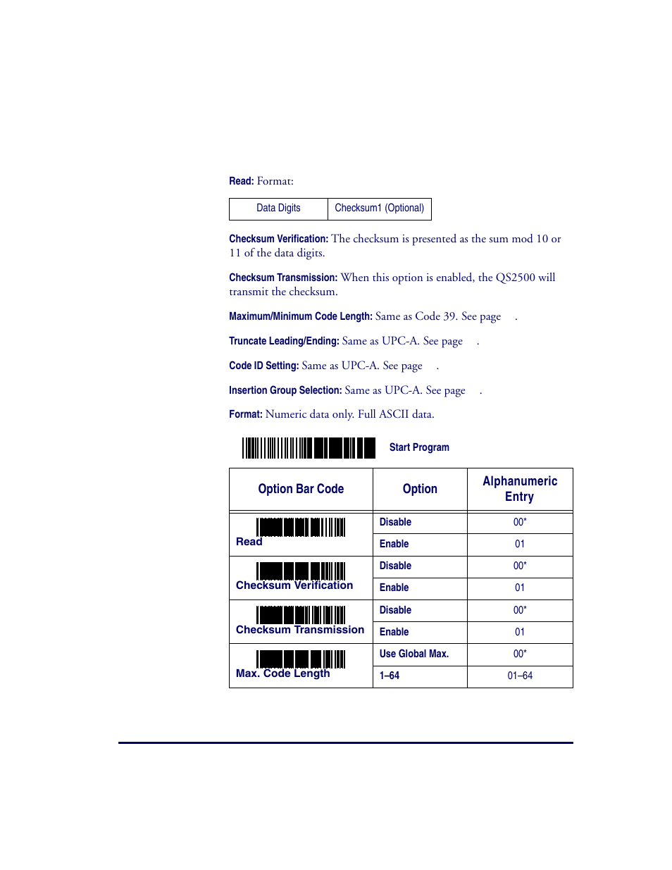 Telepen | Datalogic Scanning QUICKSCAN QS2500 User Manual | Page 57 / 76