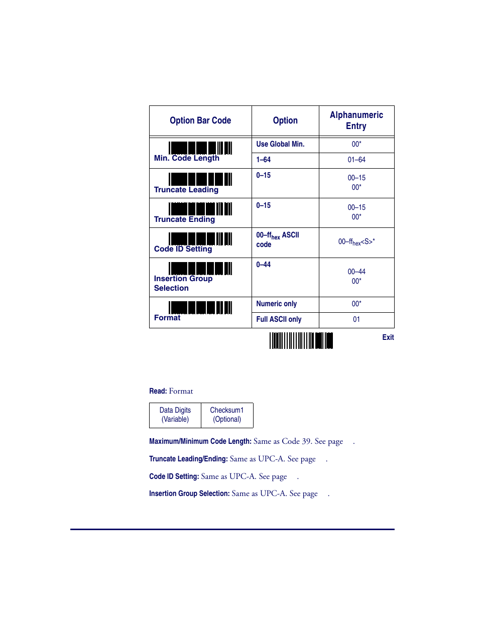 Standard 2 of 5 | Datalogic Scanning QUICKSCAN QS2500 User Manual | Page 58 / 76